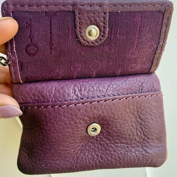 Rare Fossil Long Live Vintage 1954 Eggplant Leather Keychain Coin Pouch SL2999 - Picture 6 of 9